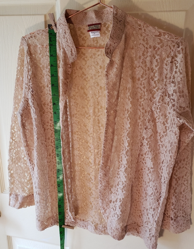 Tan lace topper by Tudor Court sz S - Picture 5 of 7
